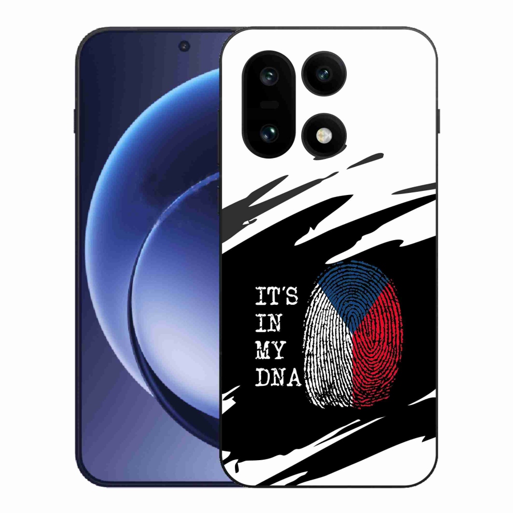Gél borító mmCase on One Plus 15 - zászlós ujjlenyomat fekete és fehér háttérrel
