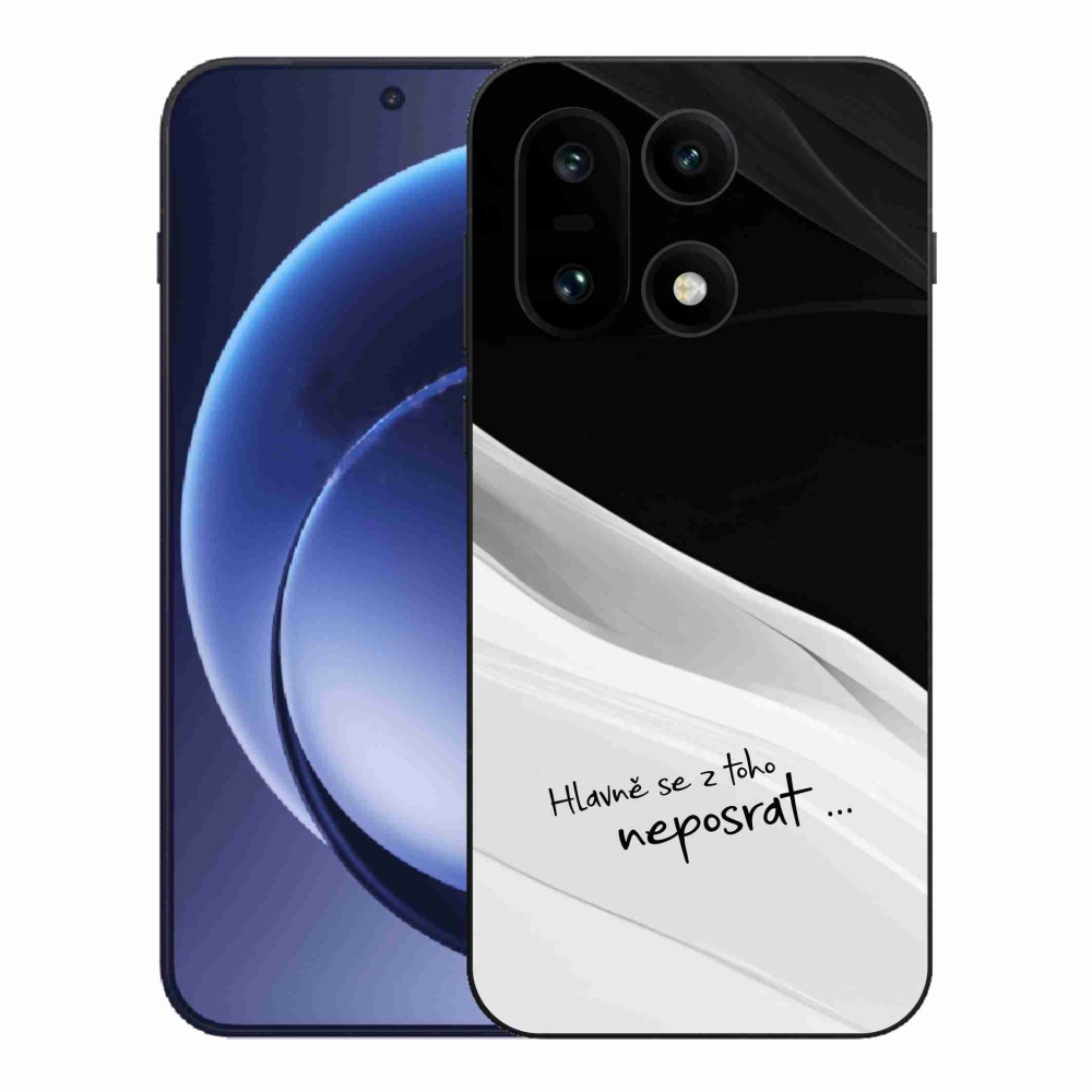 Gél borító mmCase a One Plus 15-hez - vicces szöveg 13 fehér és fekete háttérrel