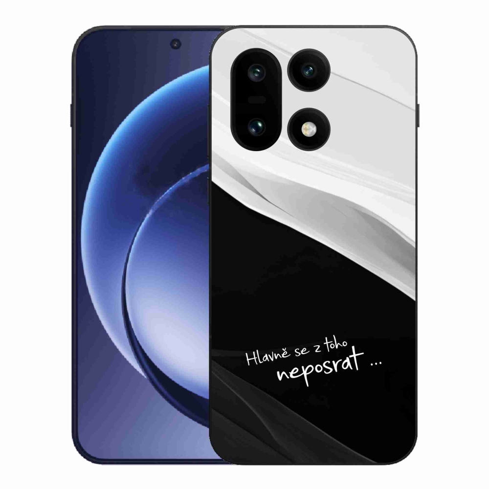 Gél borító mmCase on One Plus 15 - vicces szöveg 13 fekete-fehér háttérrel