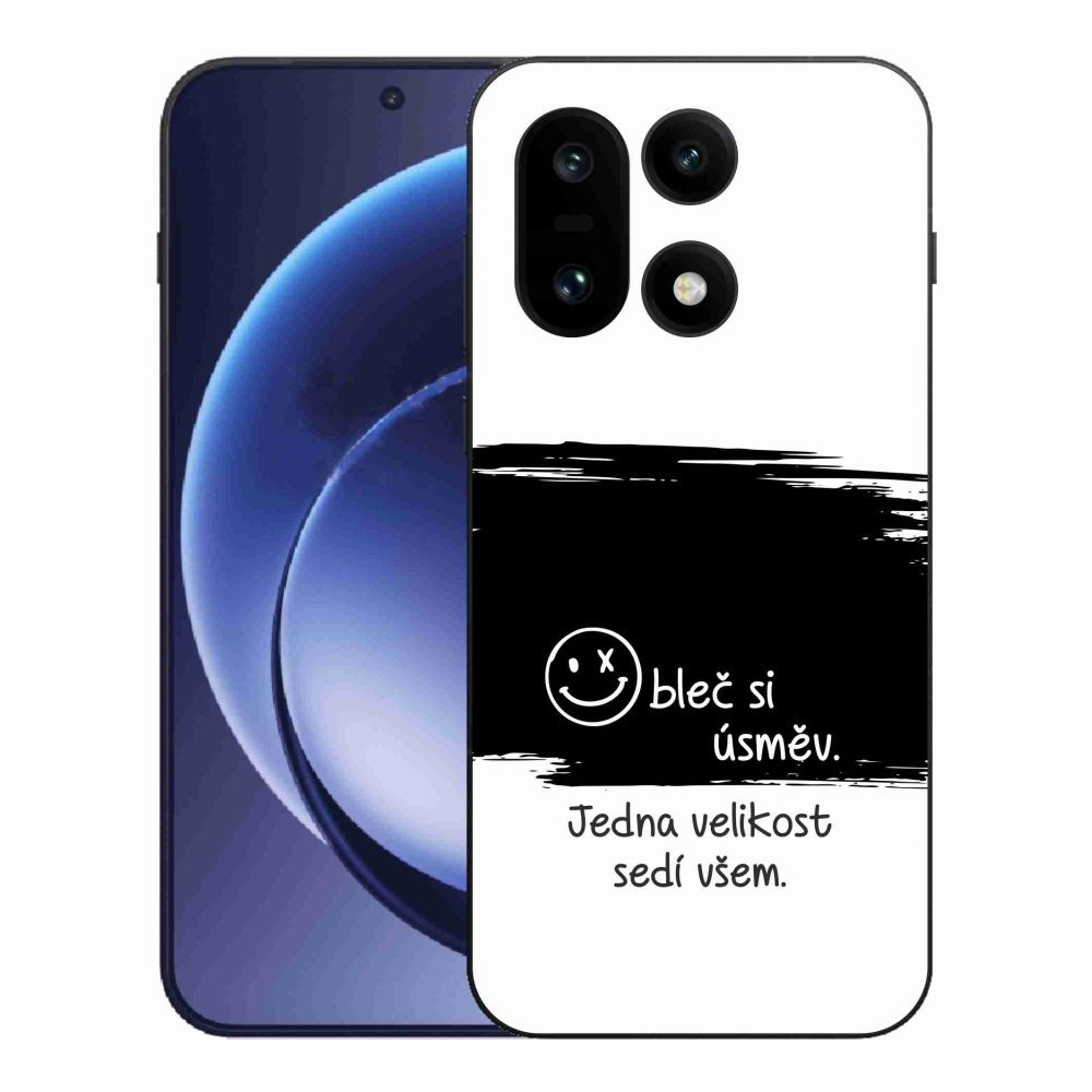 Gél borító mmCase a One Plus 15-hez - vicces szöveg 8 fekete-fehér háttérrel