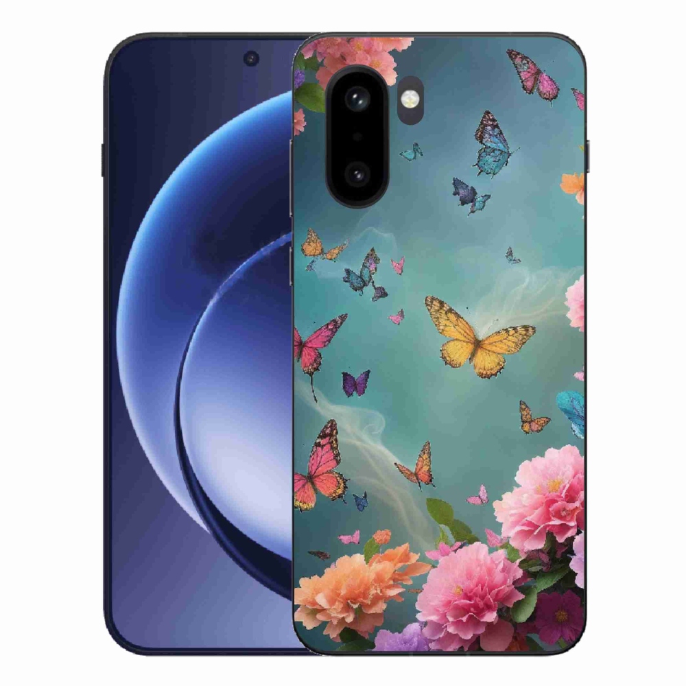 Zselés borítás mmCase a One Plus 15R készülékhez - színes virágok és pillangók