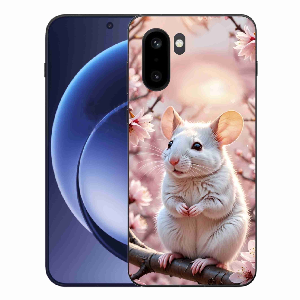 Zselés tok mmCase a One Plus 15R-hez - fehér egér ágon