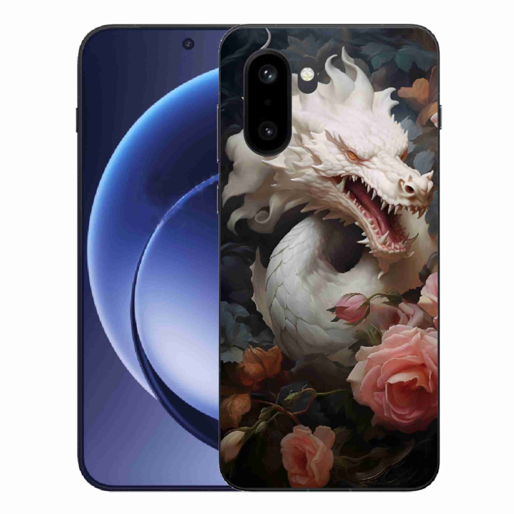 Zselés tok mmCase One Plus 15R-hez - fehér sárkány