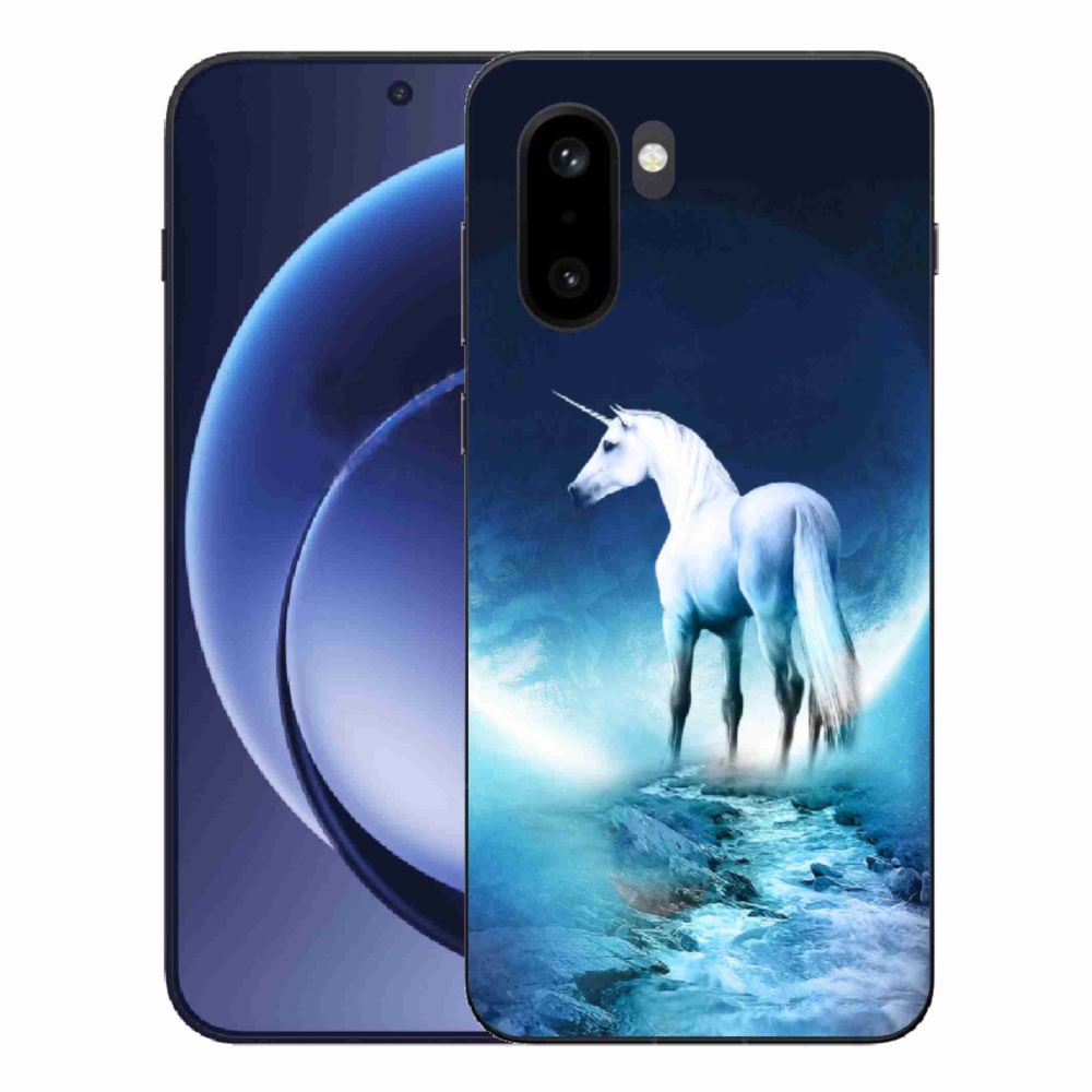 Zselés tok mmCase One Plus 15R készülékhez - fehér egyszarvú