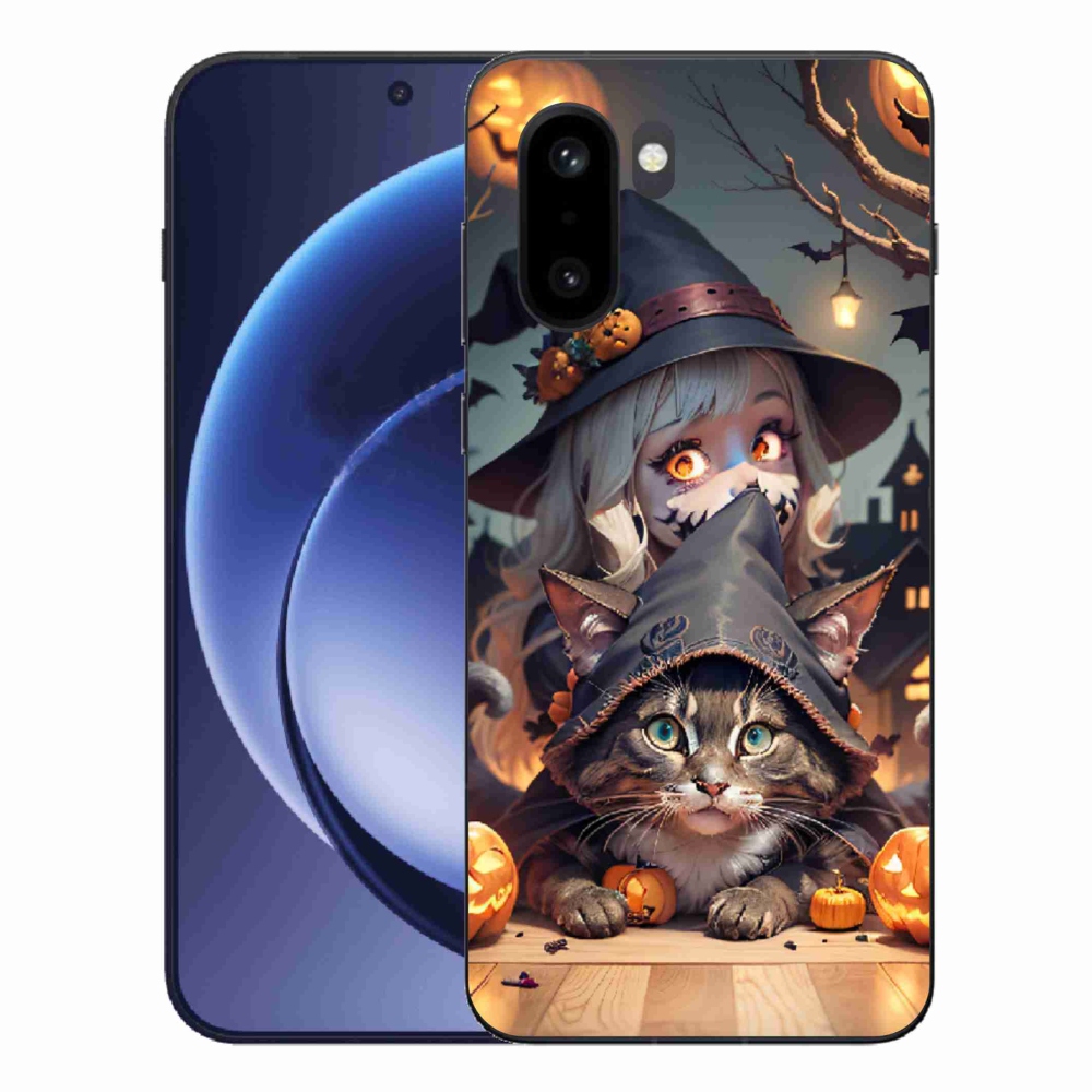Zselés borítás mmCase a One Plus 15R-hez - boszorkány macskával