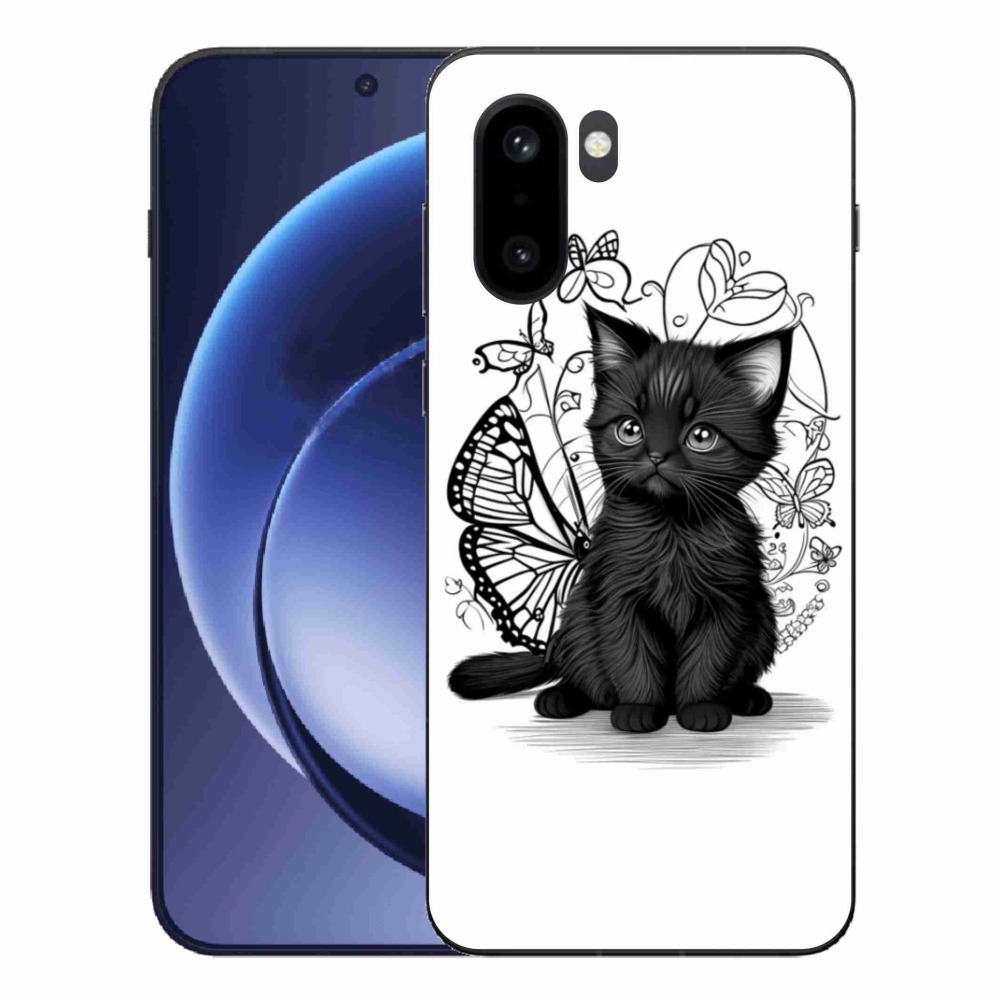 Zselés borítás mmCase One Plus 15R készülékhez - fekete cica
