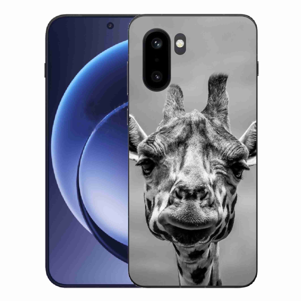 Zselés tok mmCase One Plus 15R készülékhez - fekete-fehér zsiráf