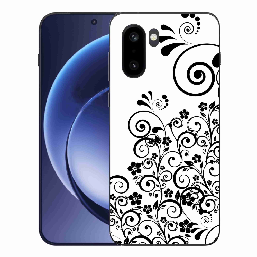 Zselés borítás mmCase One Plus 15R - fekete-fehér virágminták