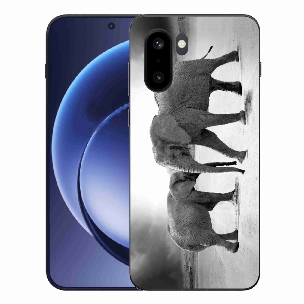 Zselés borítás mmCase a One Plus 15R készülékhez - fekete és fehér elefántok