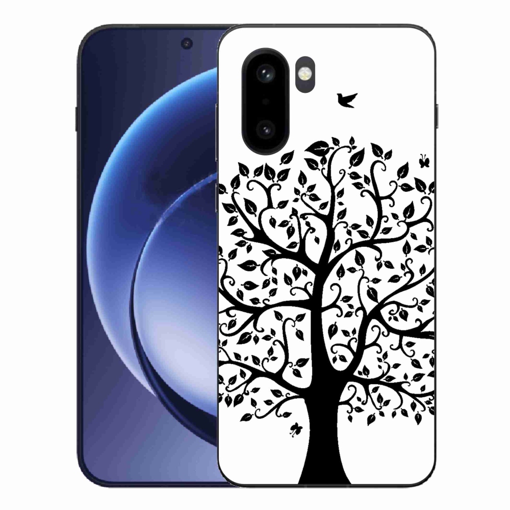 Zselés borítás mmCase a One Plus 15R-hez - fekete-fehér fa