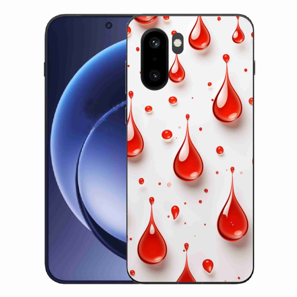 Zselés tok mmCase a One Plus 15R-hez - piros cseppek