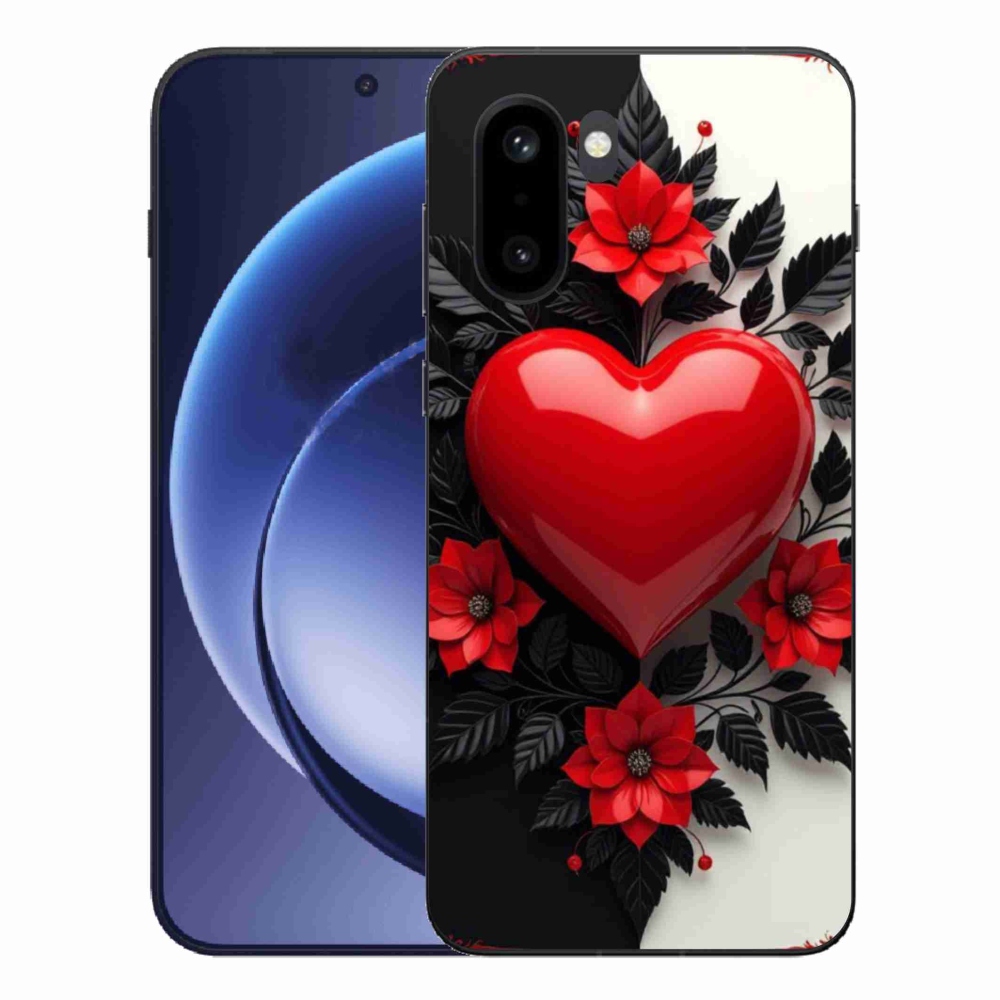 Zselés tok mmCase a One Plus 15R készülékhez - piros szív