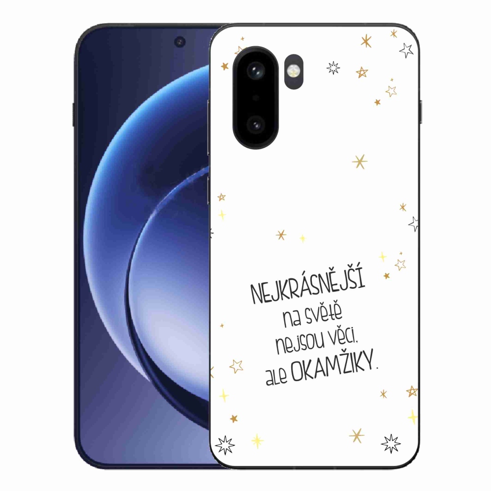 Zselés borítás mmCase a One Plus 15R készülékre - idézet 4 fehér háttér