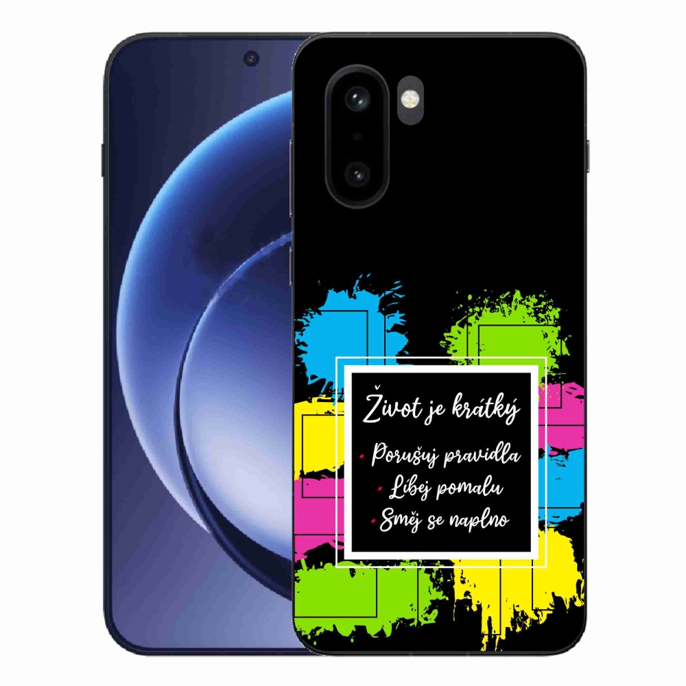 Zselés borítás mmCase a One Plus 15R készülékre - Idézet 5 fekete háttér