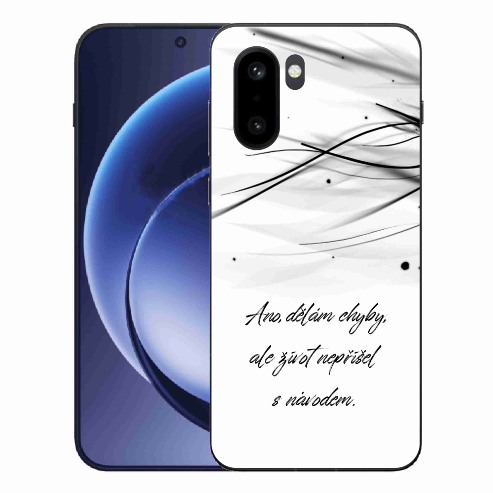 Zselés borítás mmCase a One Plus 15R készülékre - idézet fehér háttérrel