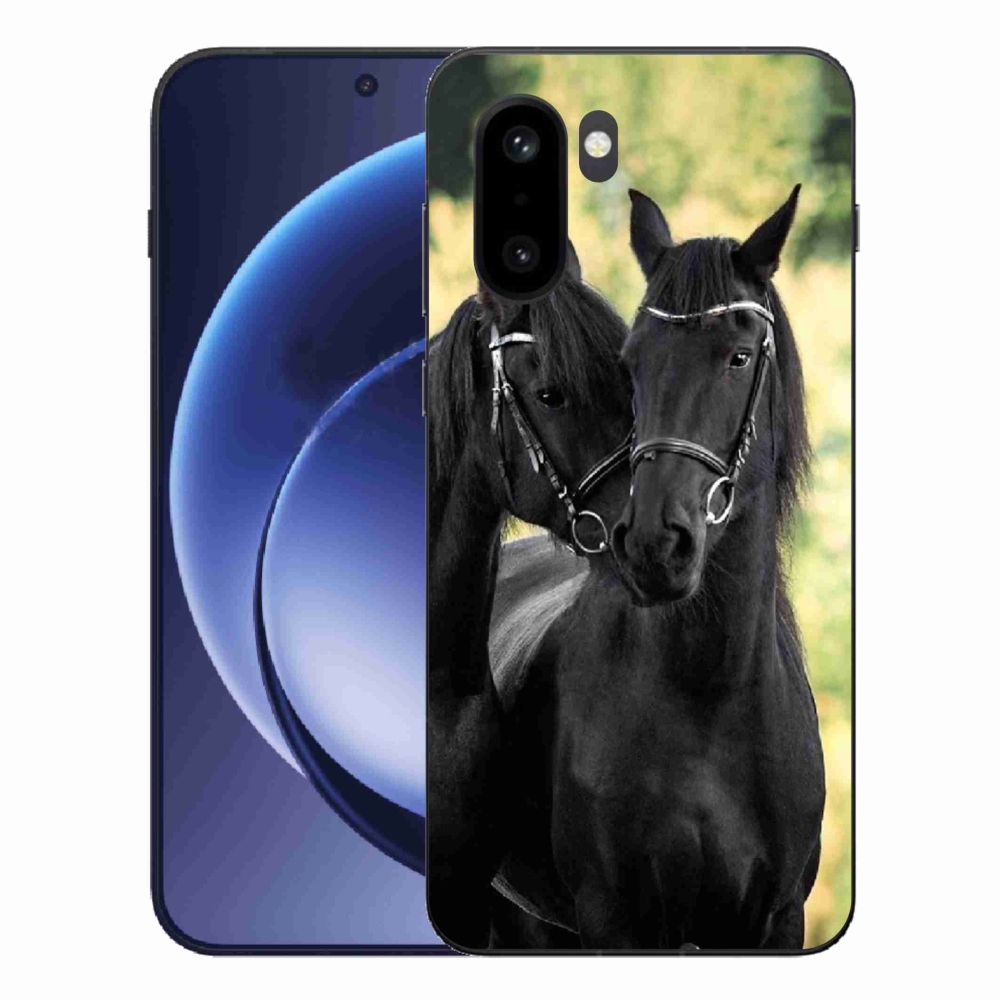 Zselés borítás mmCase a One Plus 15R-hez - két fekete ló