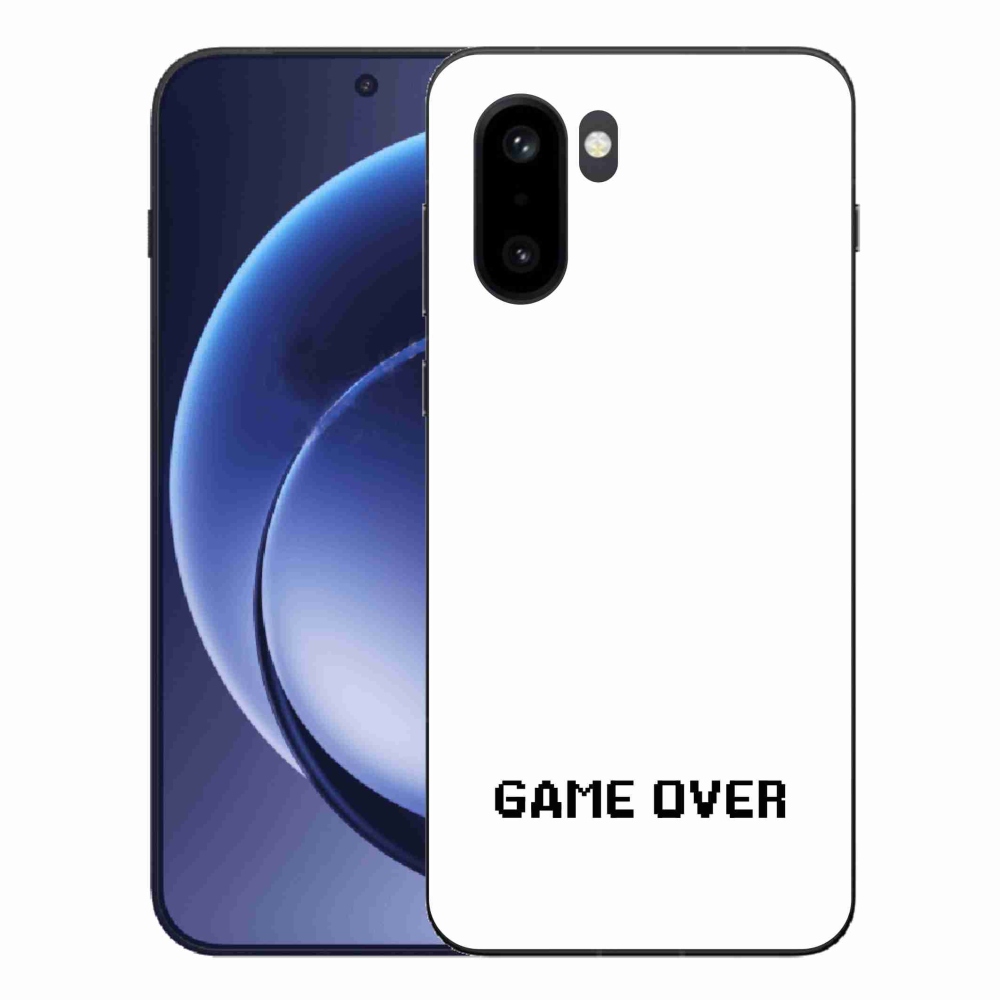 Gél borítás mmCase a One Plus 15R-en - játék fehér háttéren