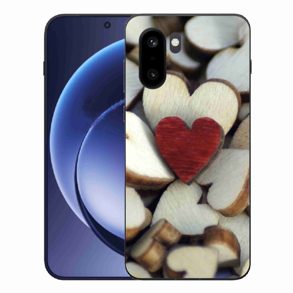Zselés tok mmCase a One Plus 15R készülékhez - gravírozott piros szív