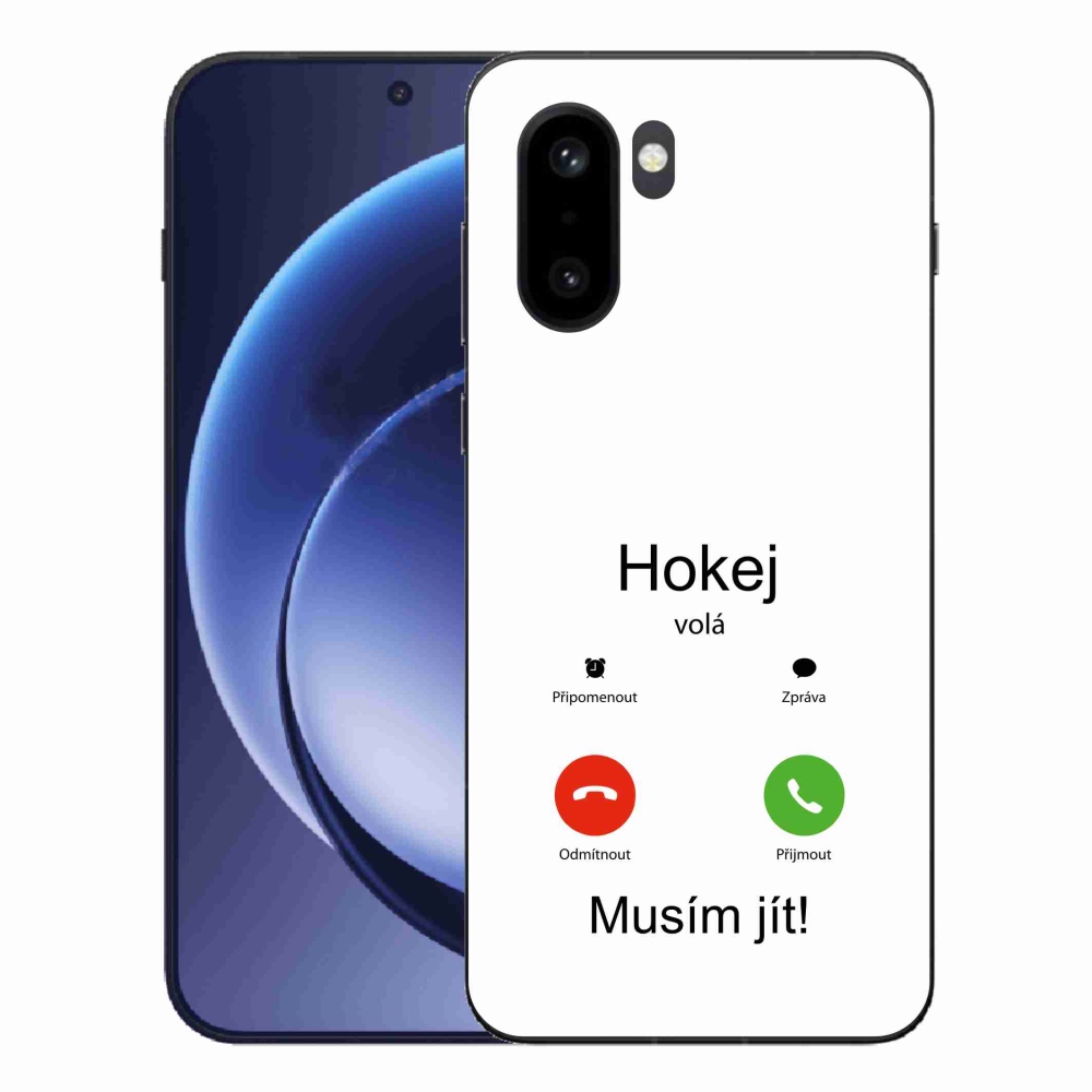 Gél borítás mmCase a One Plus 15R-en - hoki hívások fehér háttérrel