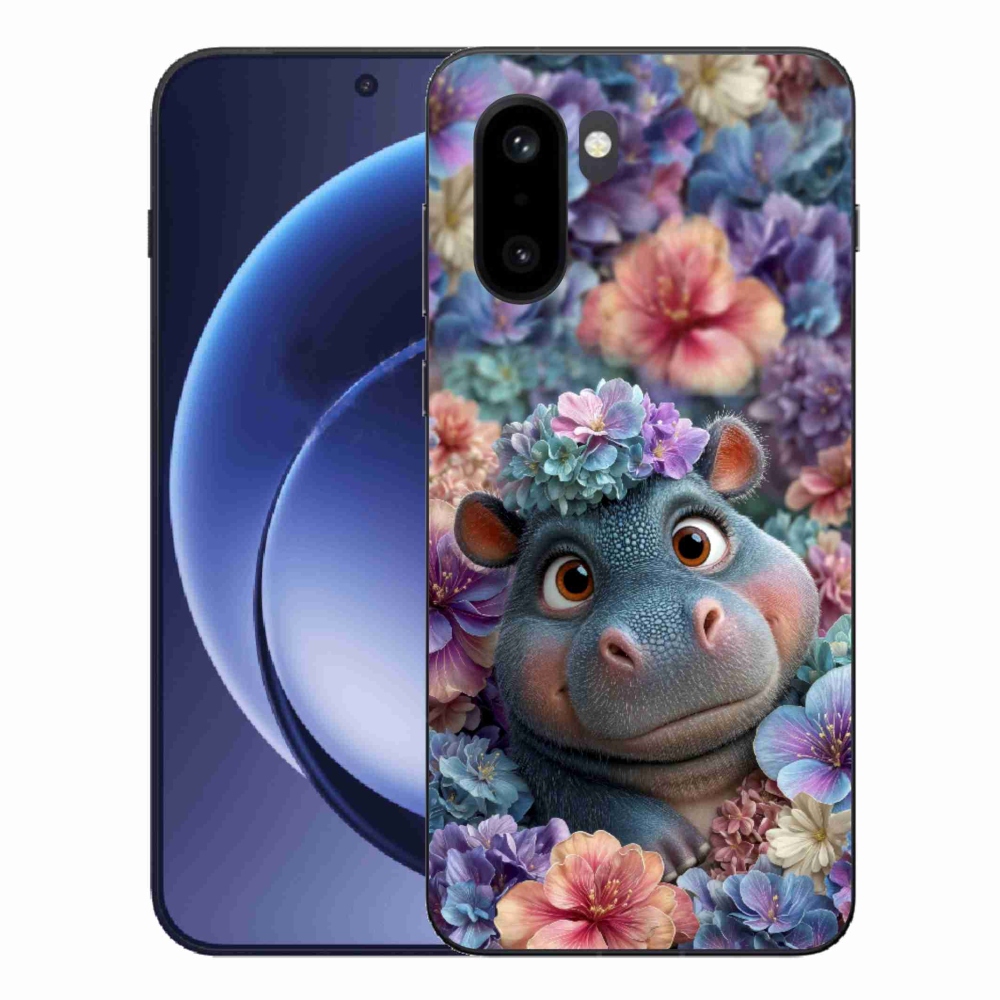 Zselés borítás mmCase a One Plus 15R készülékhez - víziló virágokkal
