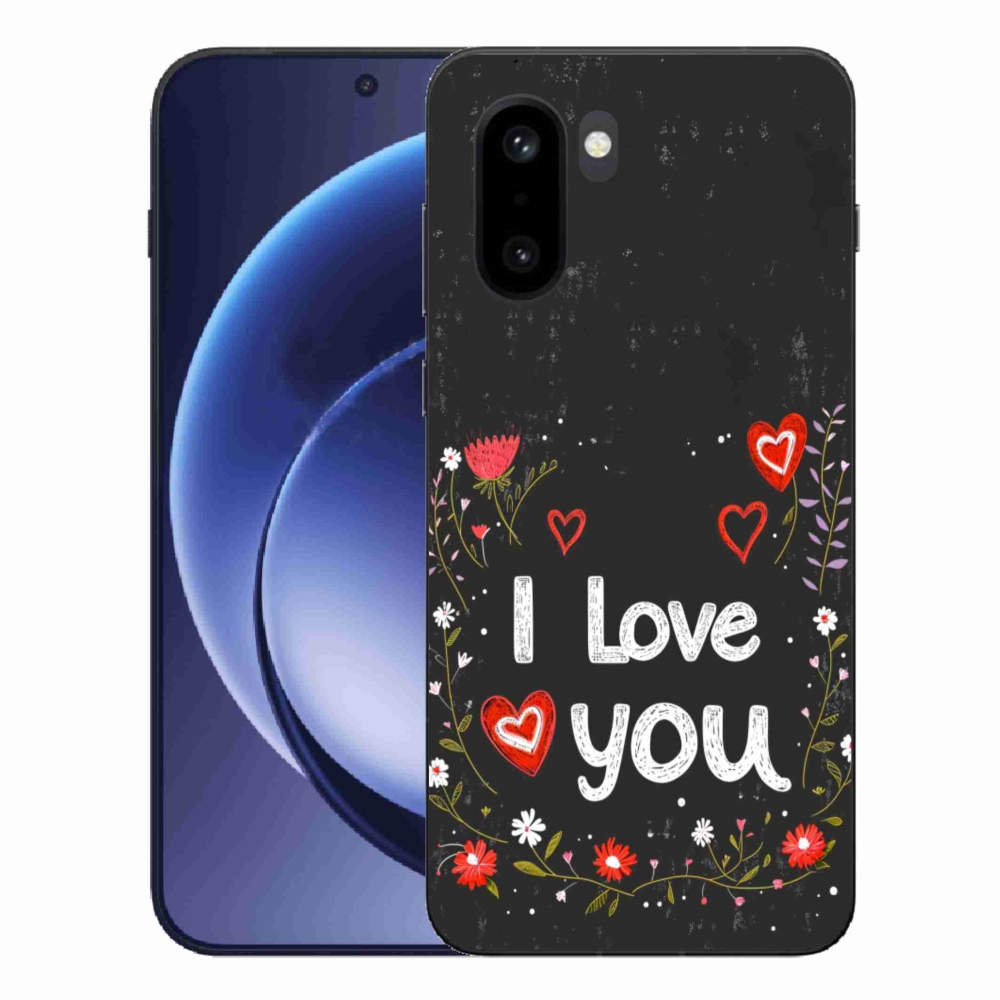 Gél borítás mmCase a One Plus 15R-en - Szeretlek fekete háttérrel