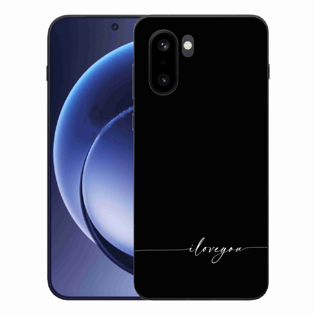 Gél borítás mmCase a One Plus 15R-en - Szeretlek fekete háttérrel