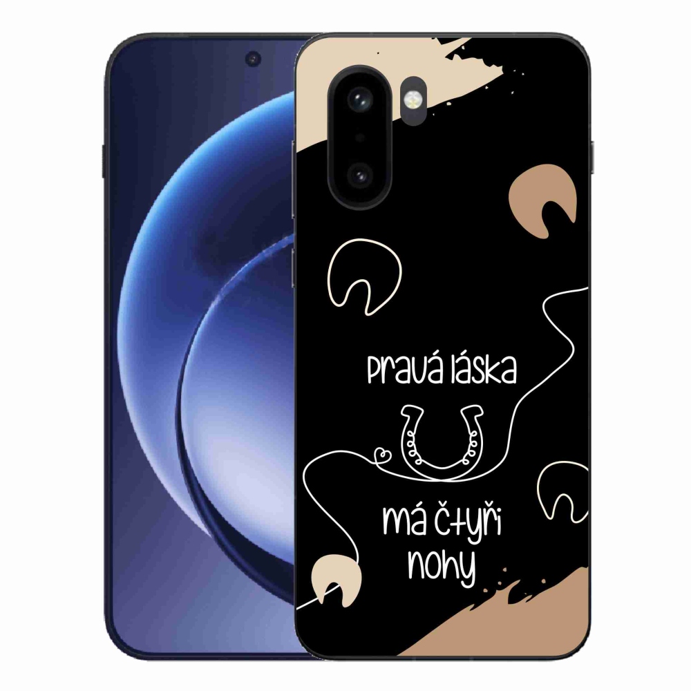 Gél borító mmCase a One Plus 15R készülékhez - Ló motívum fekete háttér