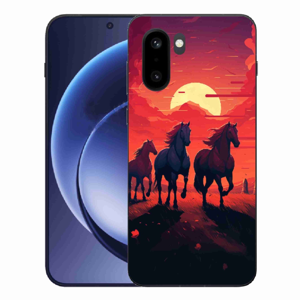 Zselés borítás mmCase a One Plus 15R-hez - lovak és naplemente