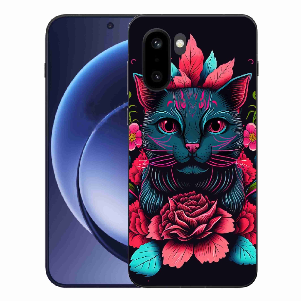 Zselés tok mmCase a One Plus 15R-hez - virágok és macska