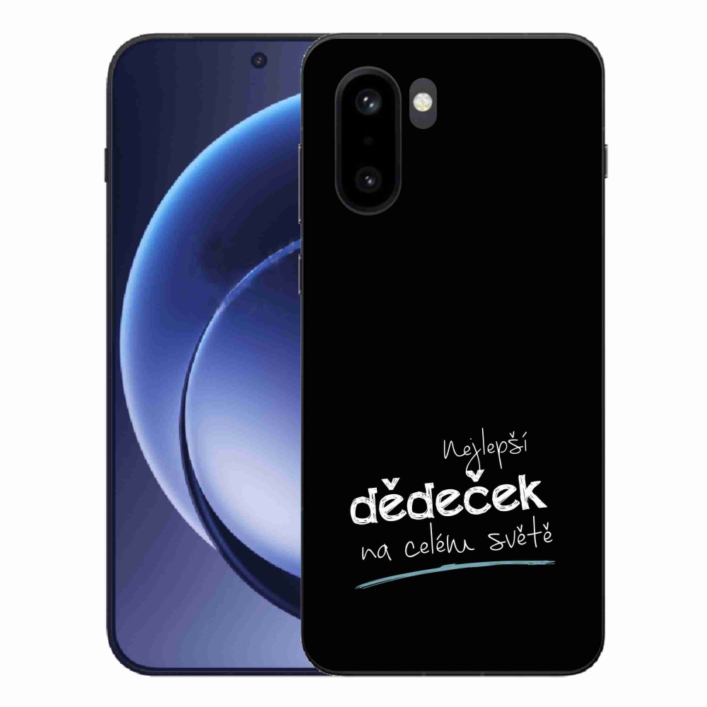 Zselés borítás mmCase a One Plus 15R-en - legjobb nagyapa 3 fekete háttérrel