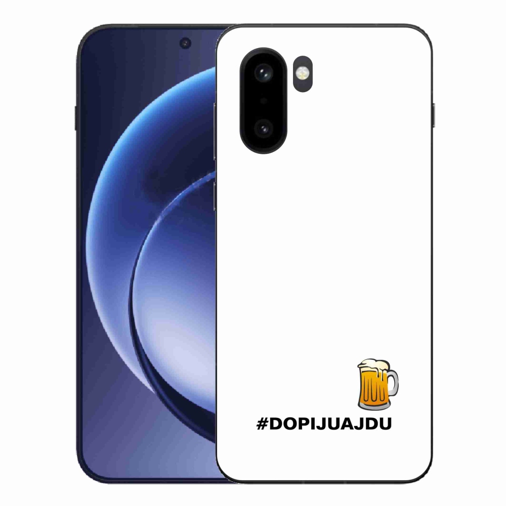 Zselés borító mmCase a One Plus 15R-hez - sör motívum 1 fehér háttérrel
