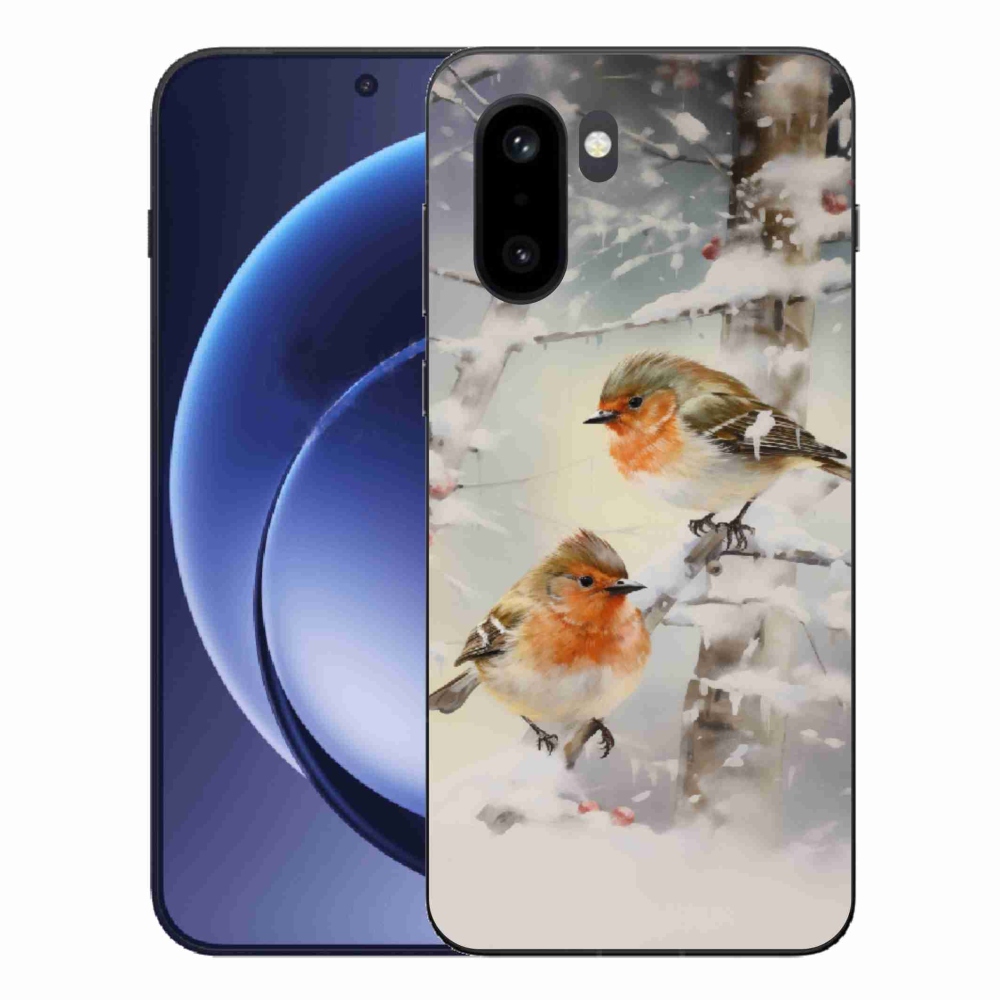 Zselés borítás mmCase a One Plus 15R-hez - madarak télen