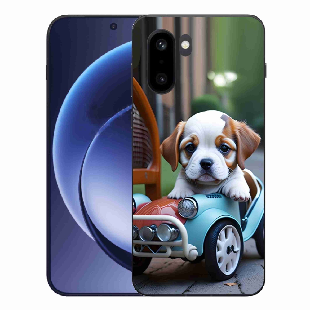 Gél borítás mmCase a One Plus 15R-hez - kiskutya retro autóban