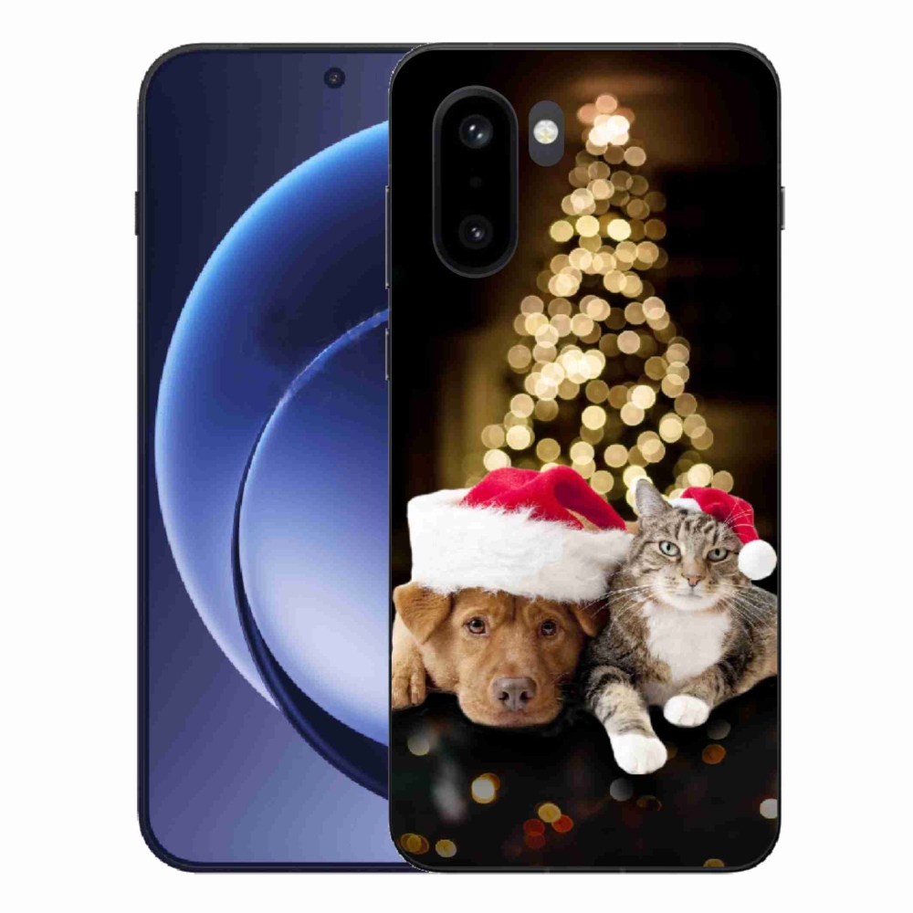 Zselés borítás mmCase a One Plus 15R készülékhez - Karácsonyi kutya és macska