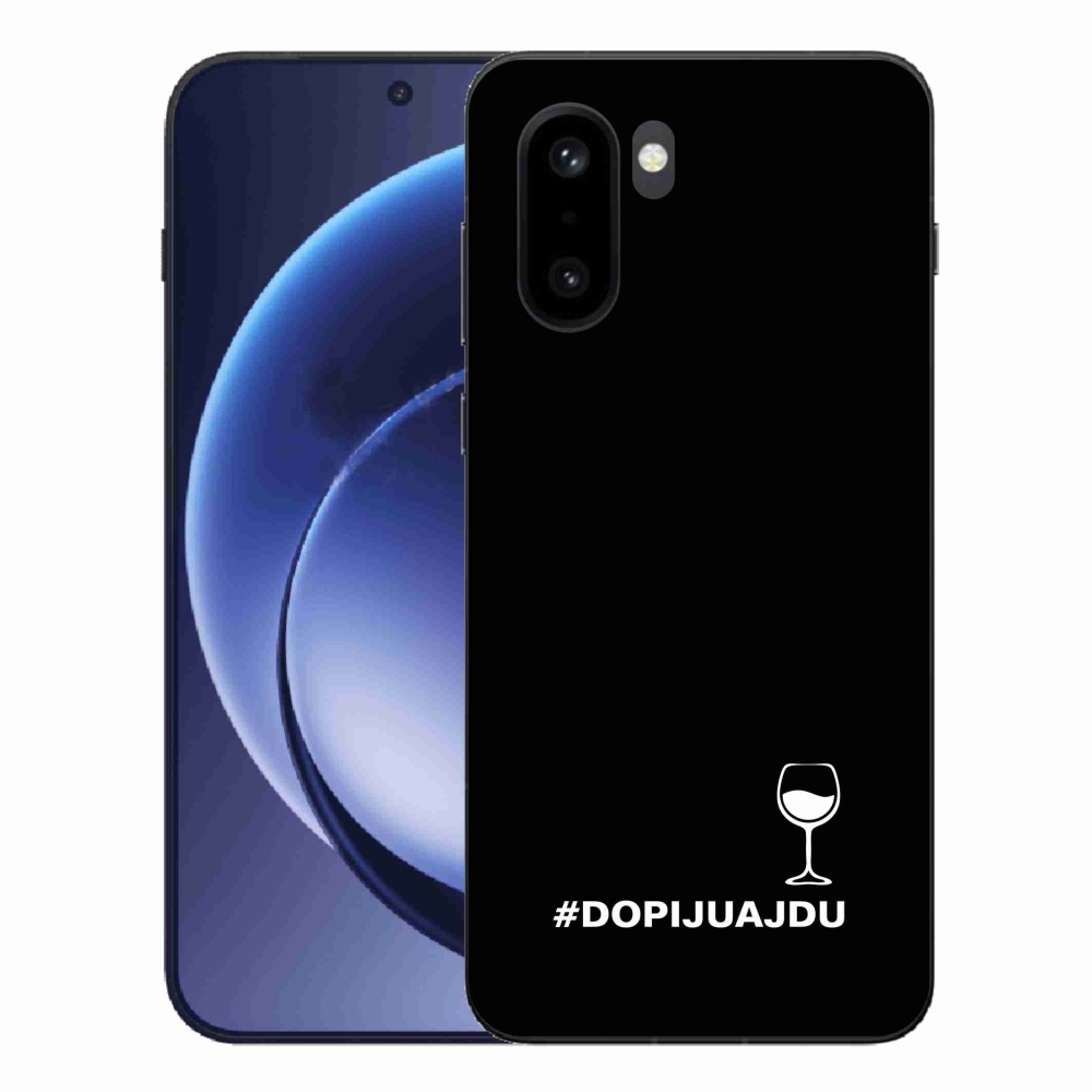 Gél borító mmCase a One Plus 15R készülékhez - bor motívum fekete háttérrel