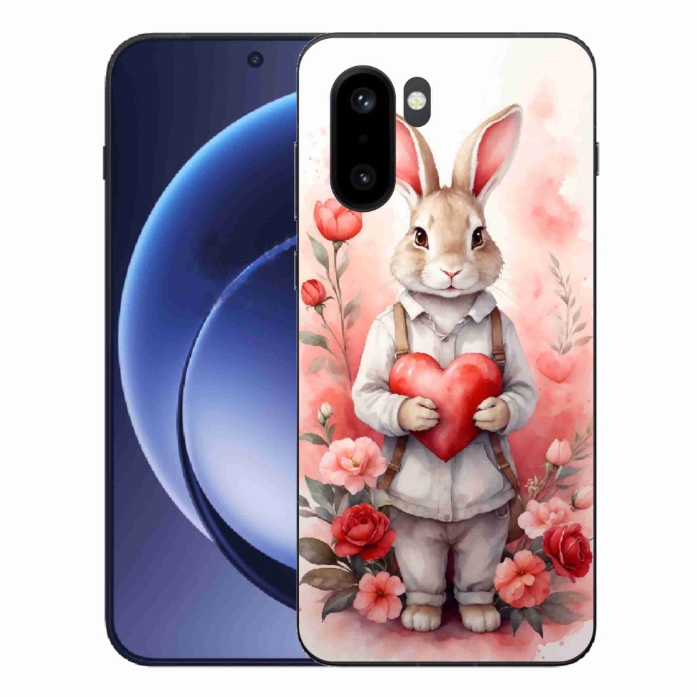 Zselés borítás mmCase a One Plus 15R készülékhez - nyúl szívvel