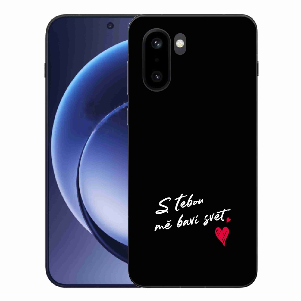Gél borító mmCase a One Plus 15R készülékre - szerelmes szöveg 1 fekete háttér