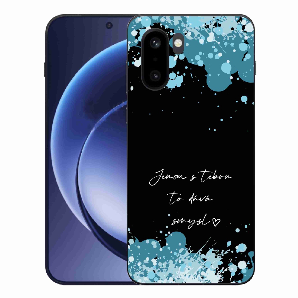 Gél borító mmCase One Plus 15R - szerelem szöveg fekete háttérrel