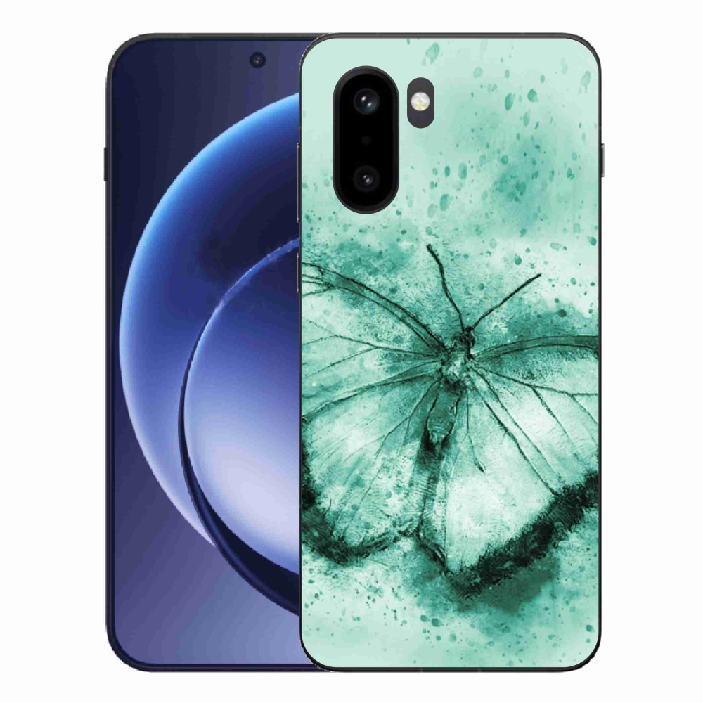 Zselés tok mmCase One Plus 15R-hez - zöld pillangó