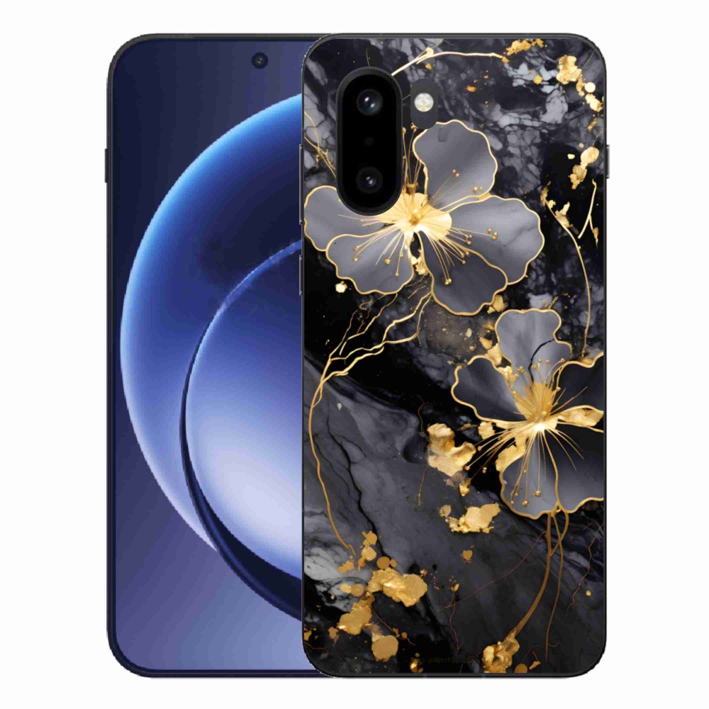 Zselés tok mmCase a One Plus 15R készülékhez - aranyszínű virágok