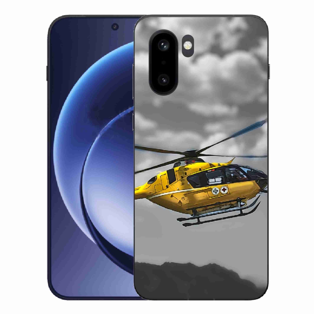Zselés tok mmCase One Plus 15R-hez - sárga helikopter
