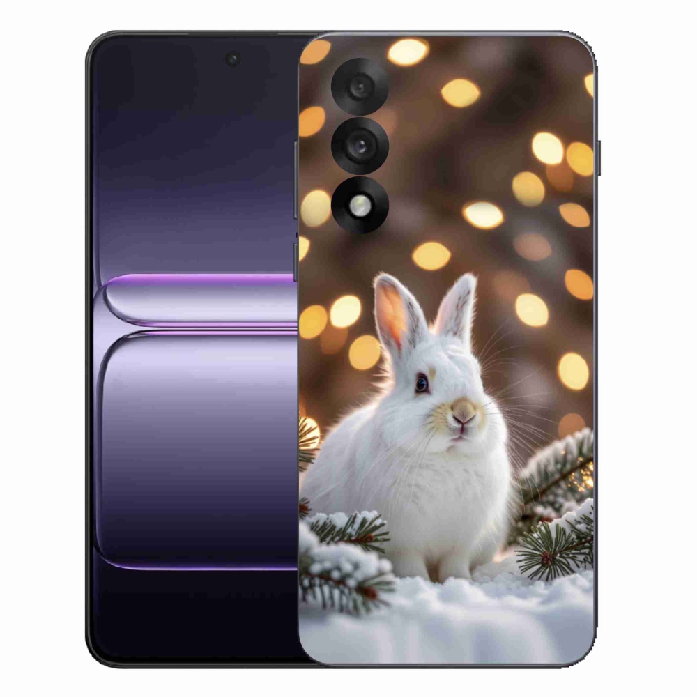 Zselés tok mmCase One Plus Nord 5 - fehér nyúlhoz