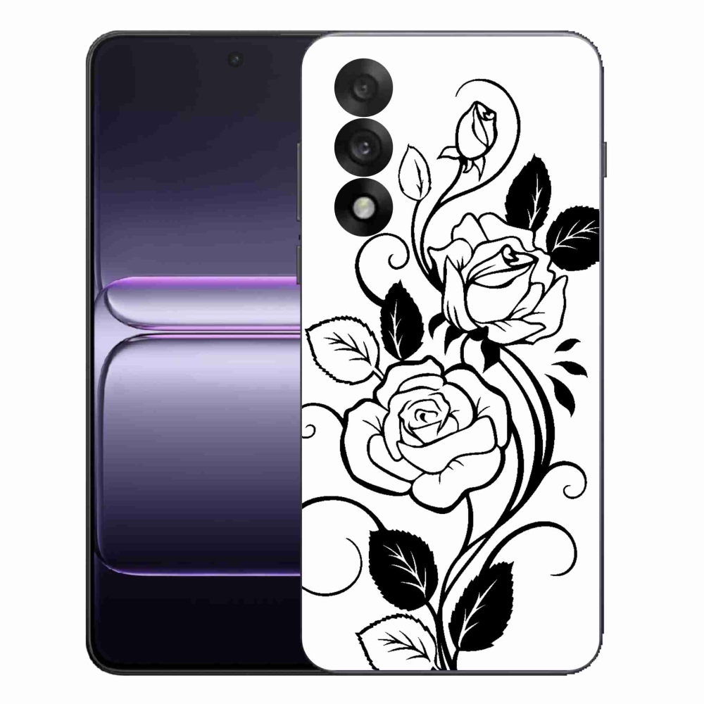 Gél borítás mmCase a One Plus Nord 5 készülékre - fekete és fehér rózsa
