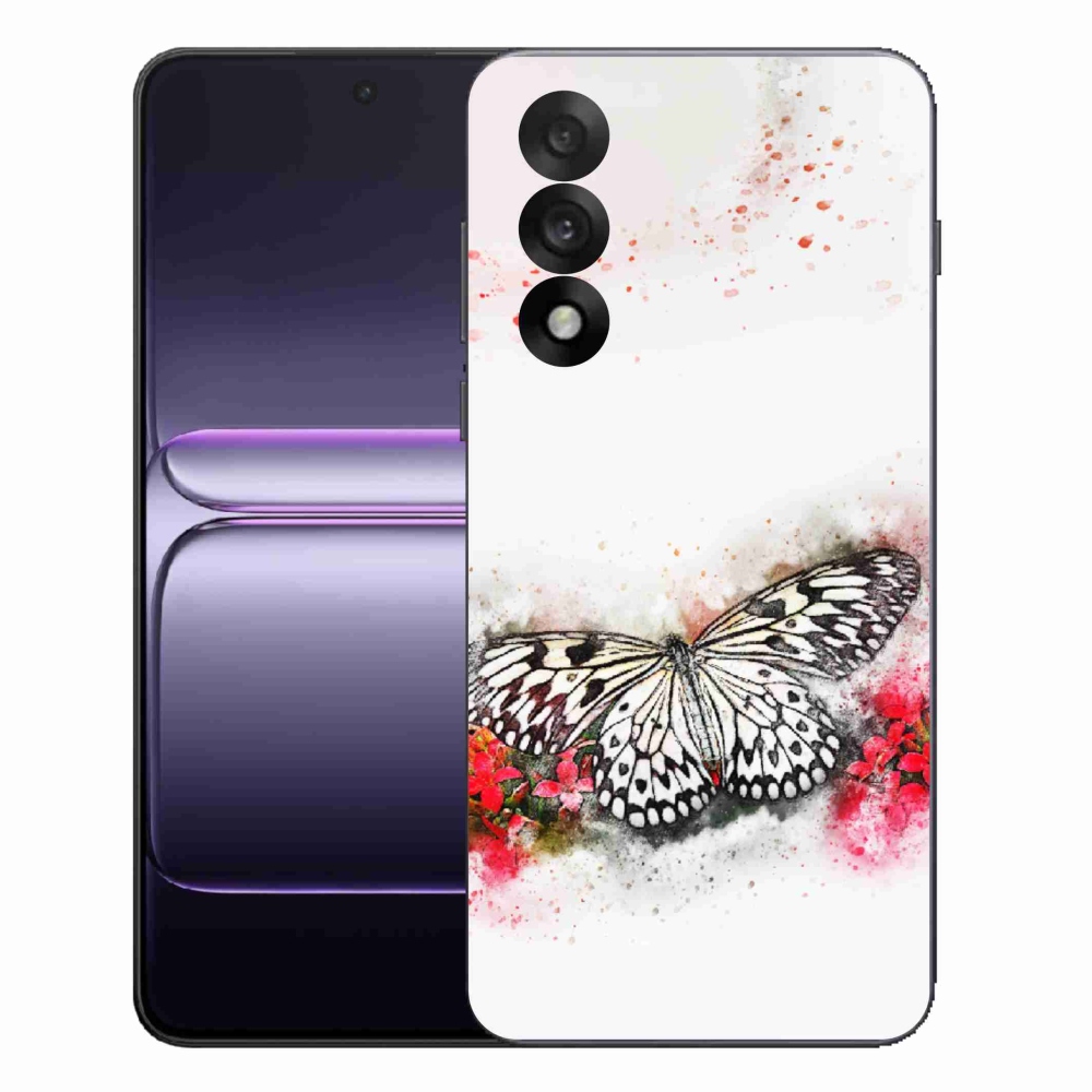 Zselés borítás mmCase a One Plus Nord 5 készülékre - fekete-fehér pillangó