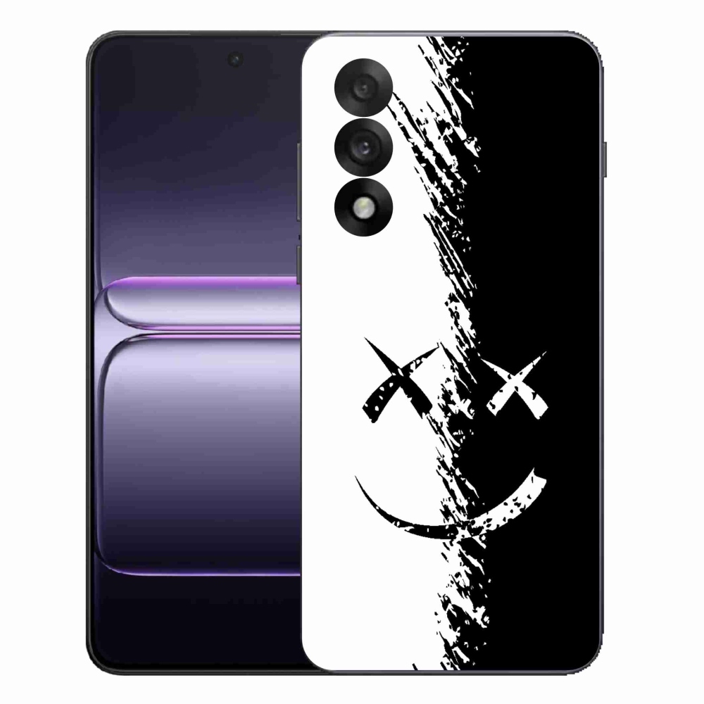 Gél borító mmCase a One Plus Nord 5 készülékre - fekete-fehér mosolygó