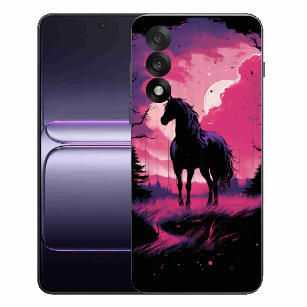 Gél borítás mmCase on One Plus Nord 5 - fekete rajzfilm ló 1