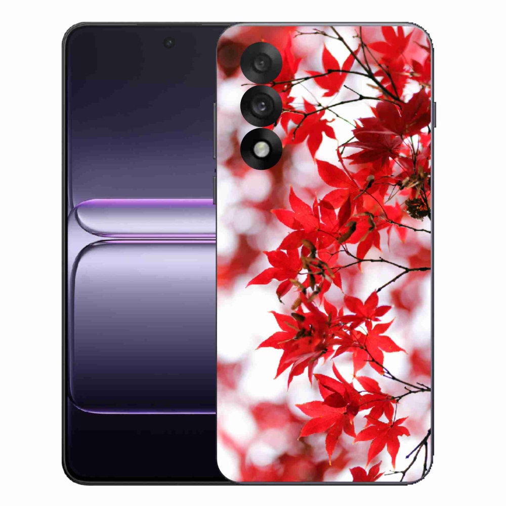 Zselés tok mmCase a One Plus Nord 5 készülékhez - piros levelek