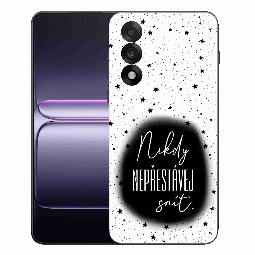 Zselés borítás mmCase a One Plus Nord 5-re - Idézet 1 fekete-fehér háttérrel