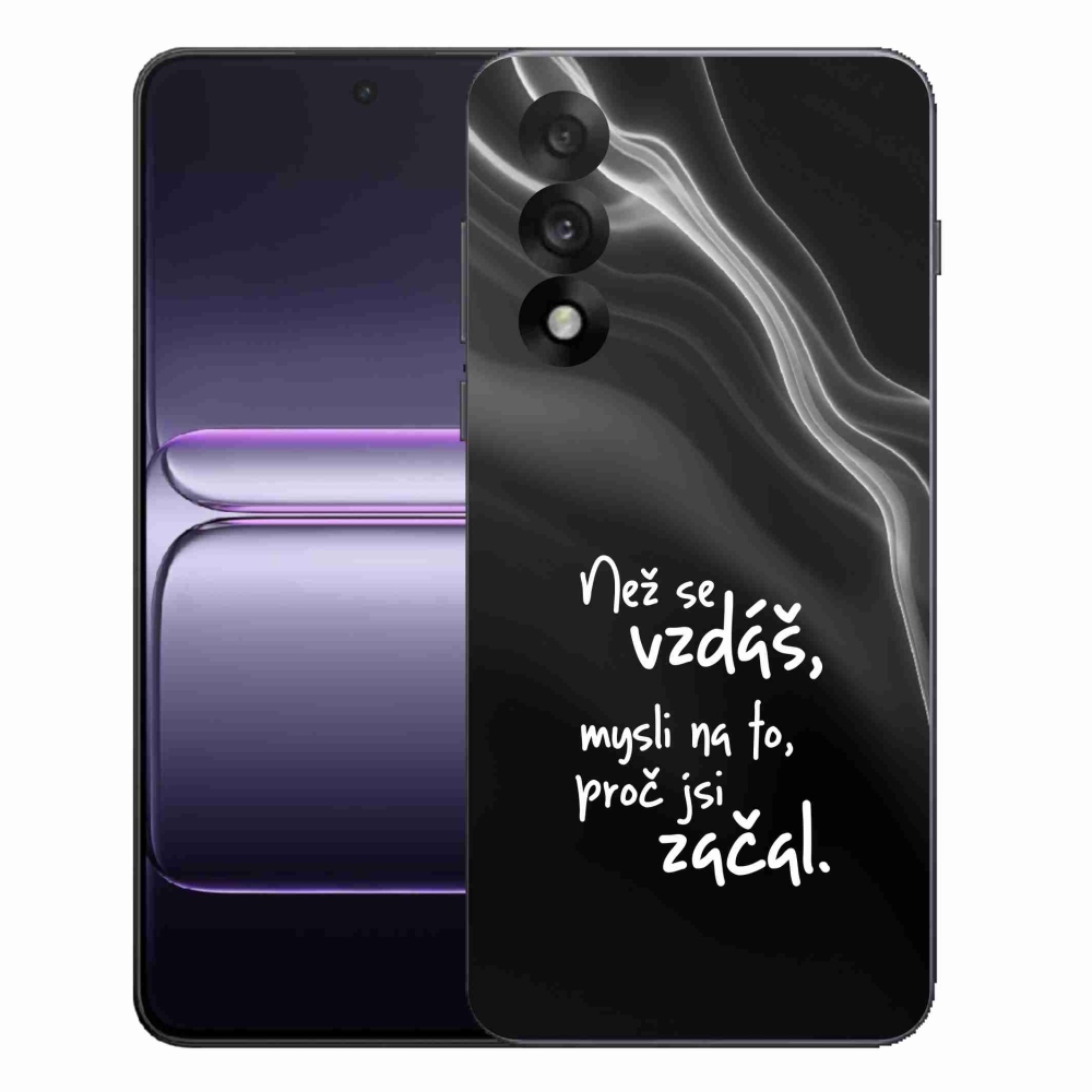 Zselés borítás mmCase a One Plus Nord 5 - Idézet 2 fekete háttérrel