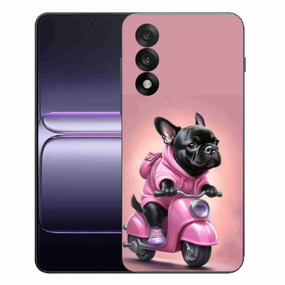 Zselés borítás mmCase a One Plus Nord 5 készülékhez - Francia bulldog robogón